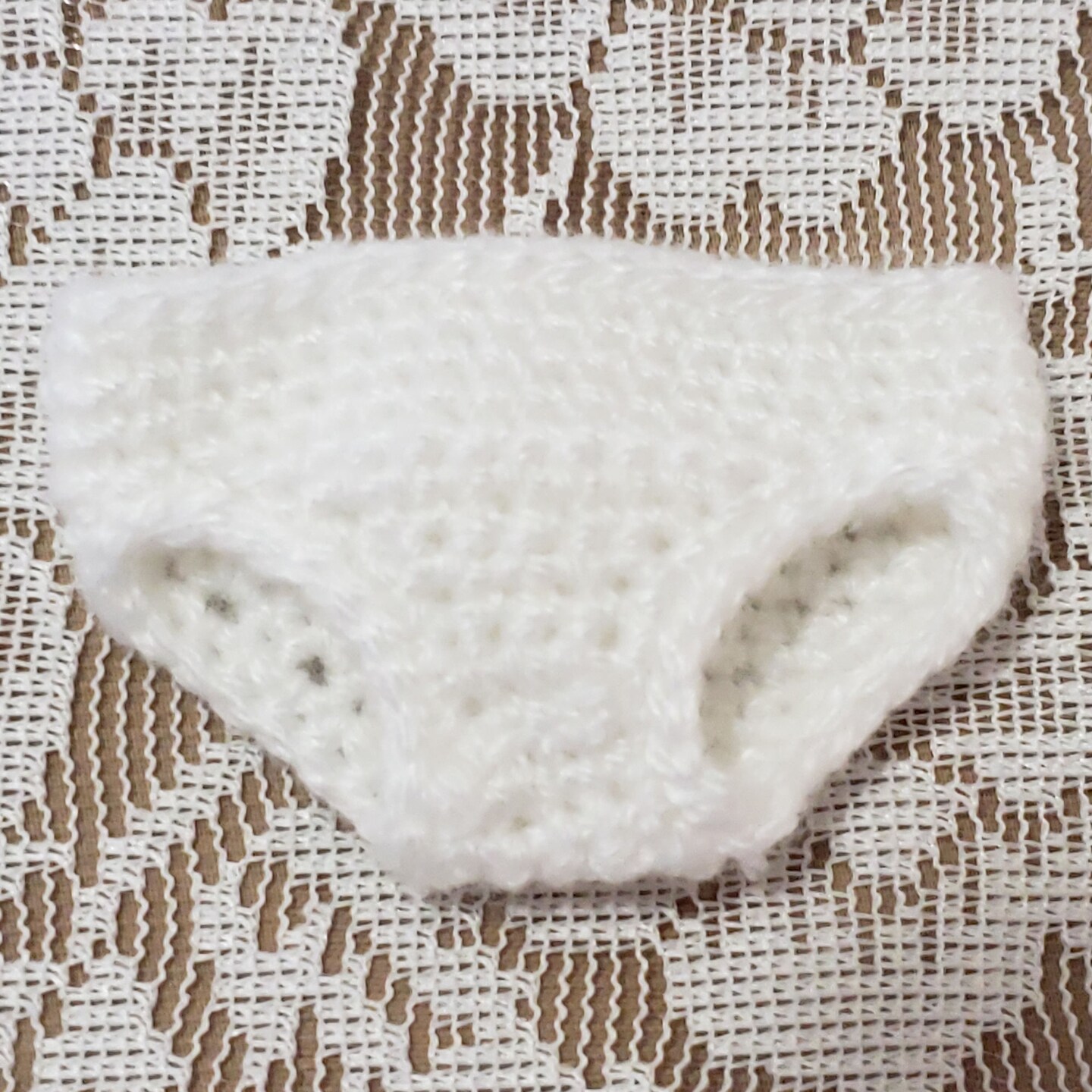 3-Piece Layette Set for 5 Berenguer Lots to Love Mini Baby Dolls - Diaper  Underwear, Hat, Sock Booties - Handmade Crochet - White