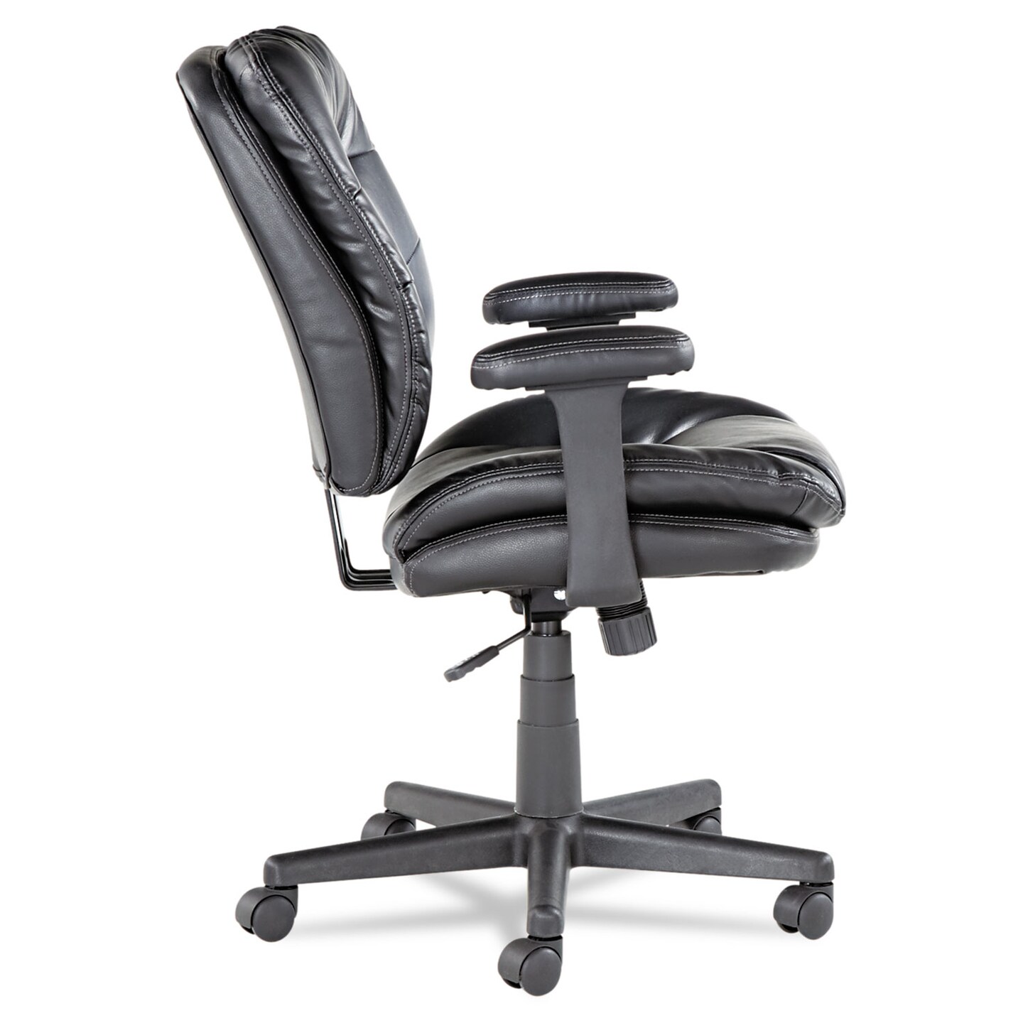 OIF Executive Bonded Leather Swivel/Tilt Chair, Supports up to 250 lbs, Black Seat/Back/Base