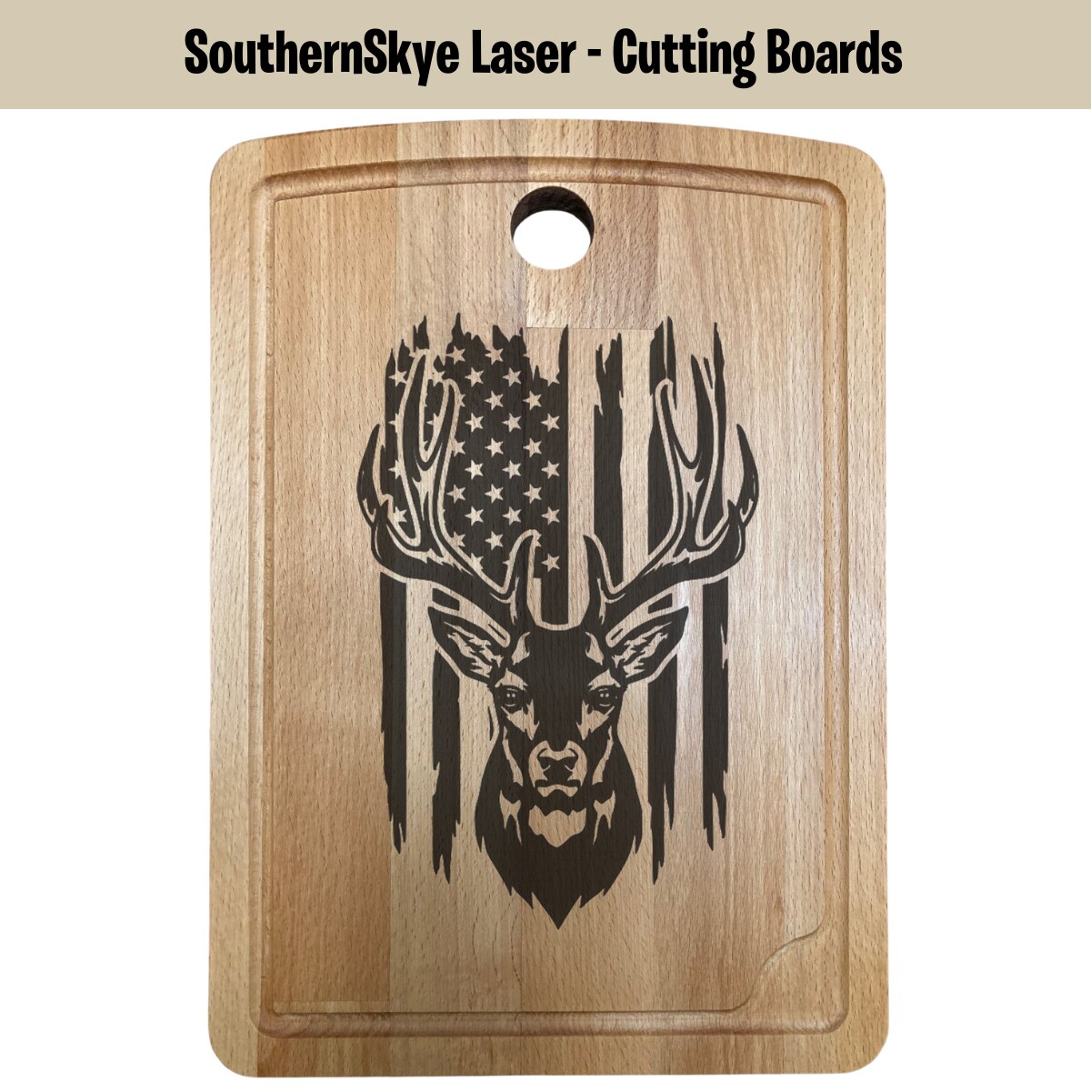 Laser Engraved Personalized Monogrammed Deer Antler Cutting Board FREE Personalization fashion