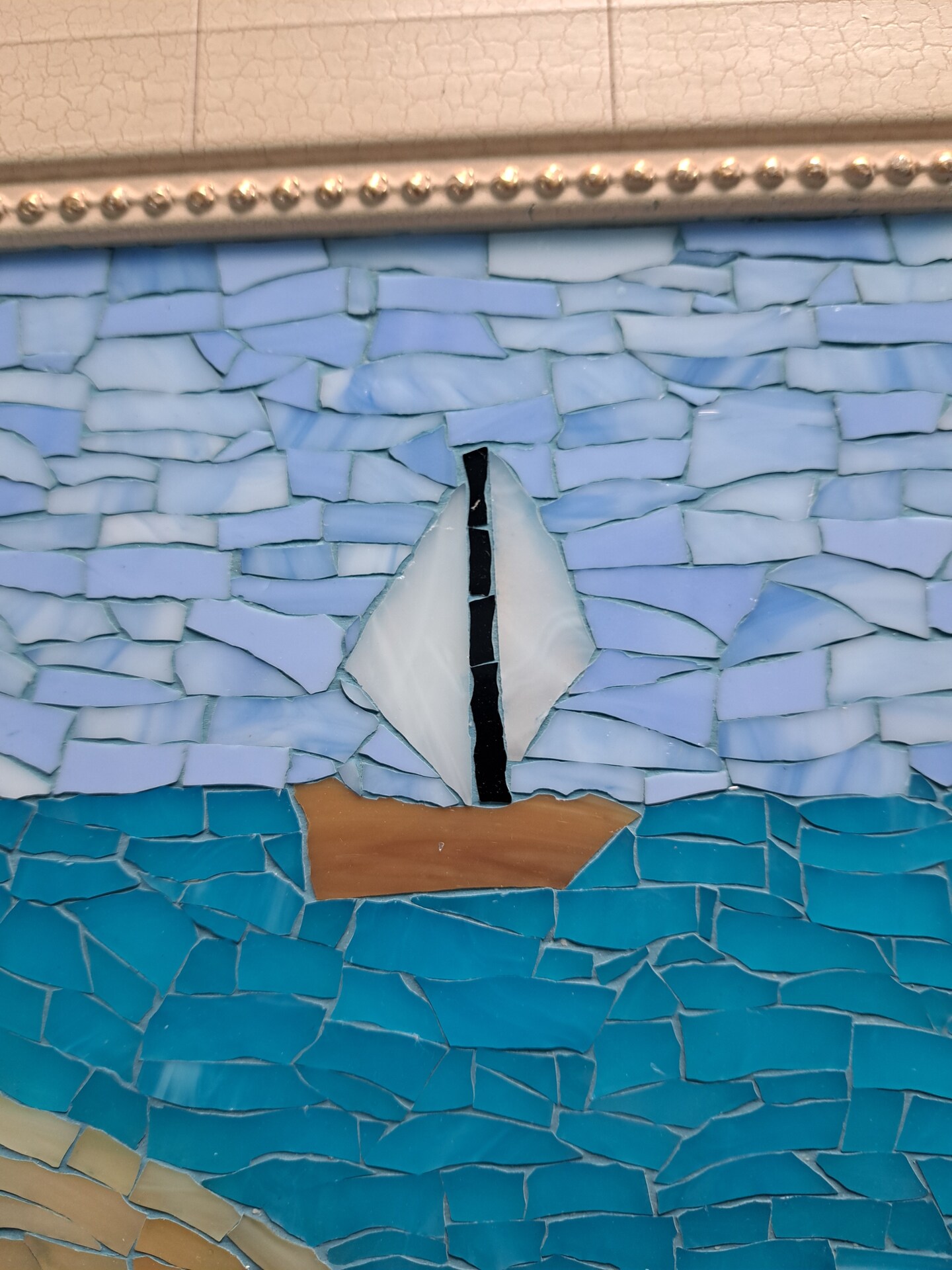 Sailing Toward the Lighthouse glass on glass mosaic product 2