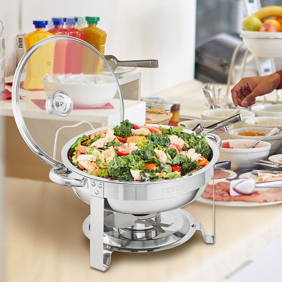 2 PCS 4 Quart Round Chafing Dish Set