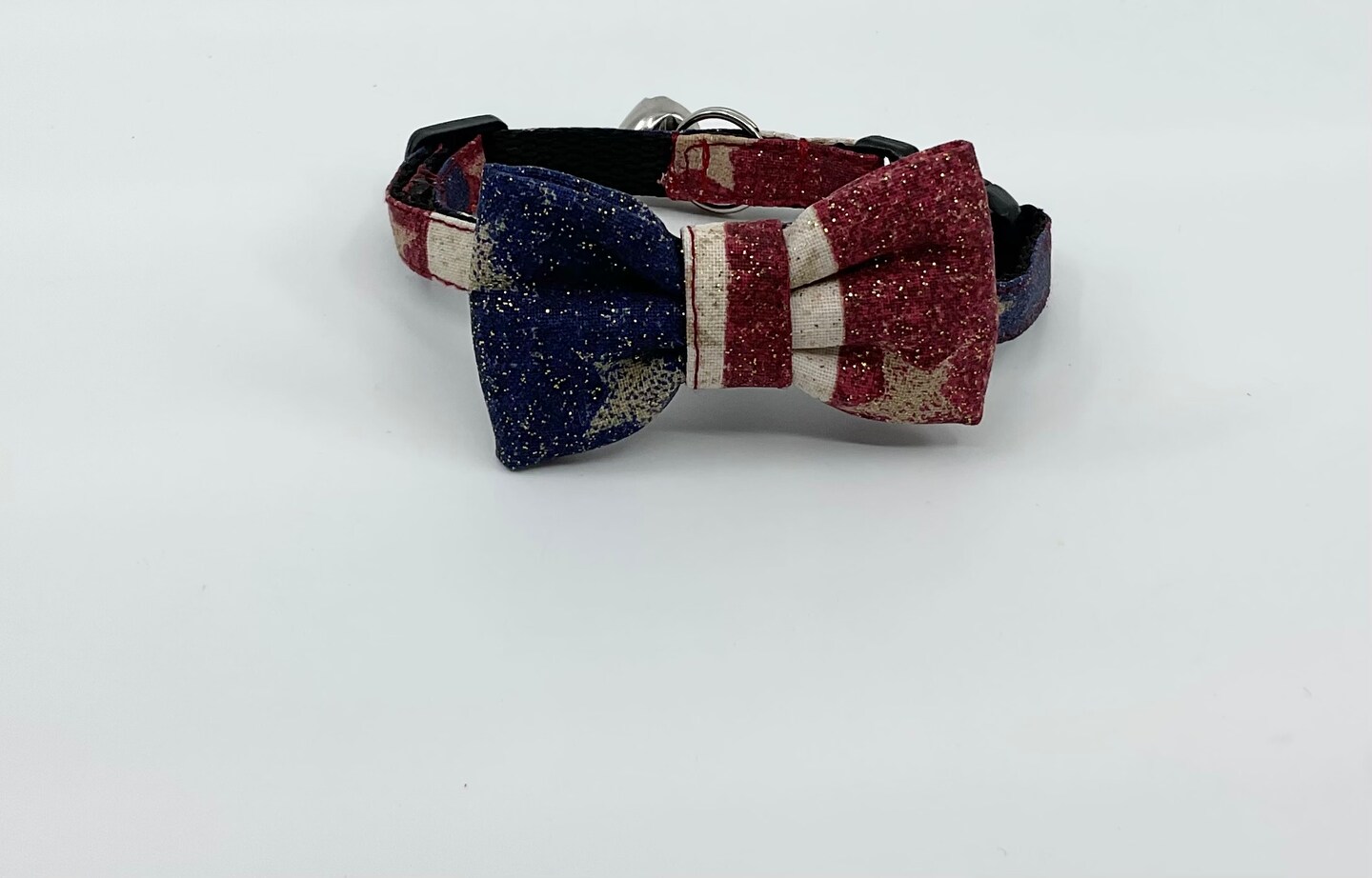 Patriotic Cat Collar With Optional Flower Or Bow Tie Gold  Stars On Red And Blue Stripes Breakaway Collar Adjustable Sizes S Kitten, M, - image11