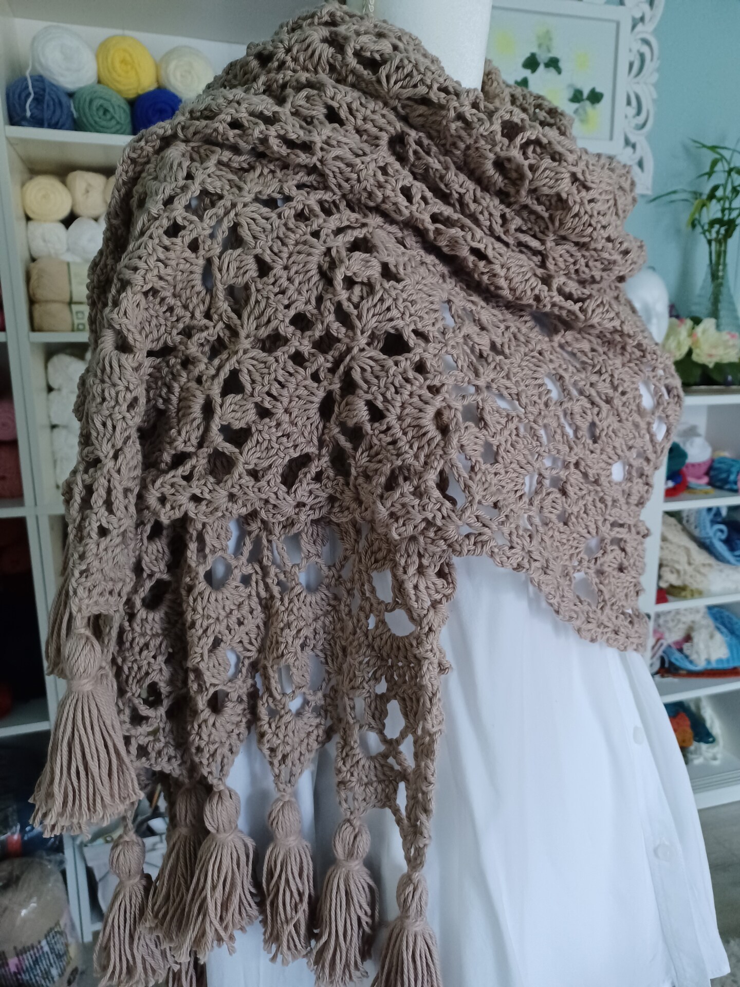 Handmade authentic crochet shawl