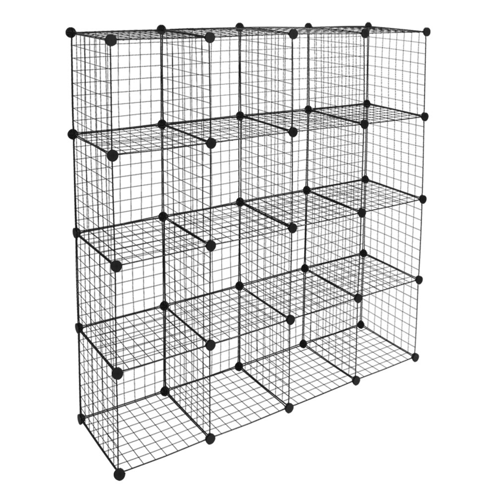 Wire Cube Storage Metal Closet Organizer Bookcase Cabinet Wardrobe Storage Shelves