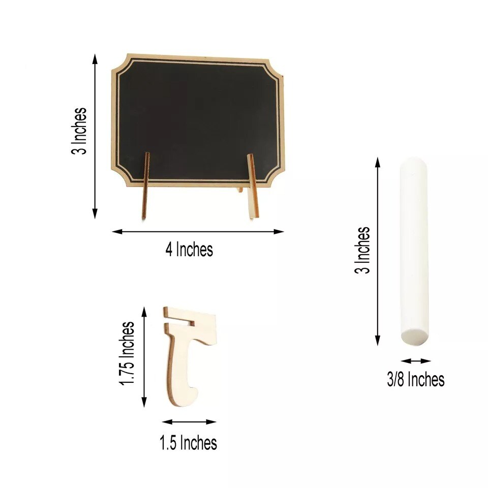 50 pcs 3&#x22;x4&#x22; Black Mini Chalkboards Signs with Wood Easels
