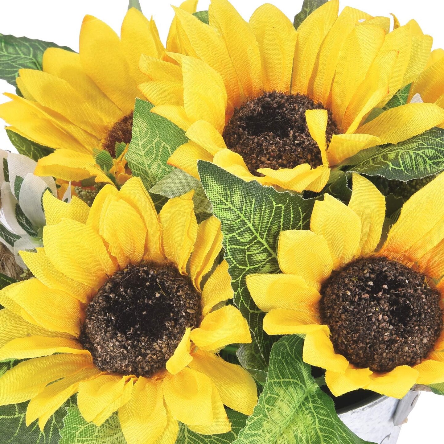 Silky Sunflower Bouquet in Metal Pot &#x2013; Perfect for Weddings, Parties, and Home Decor