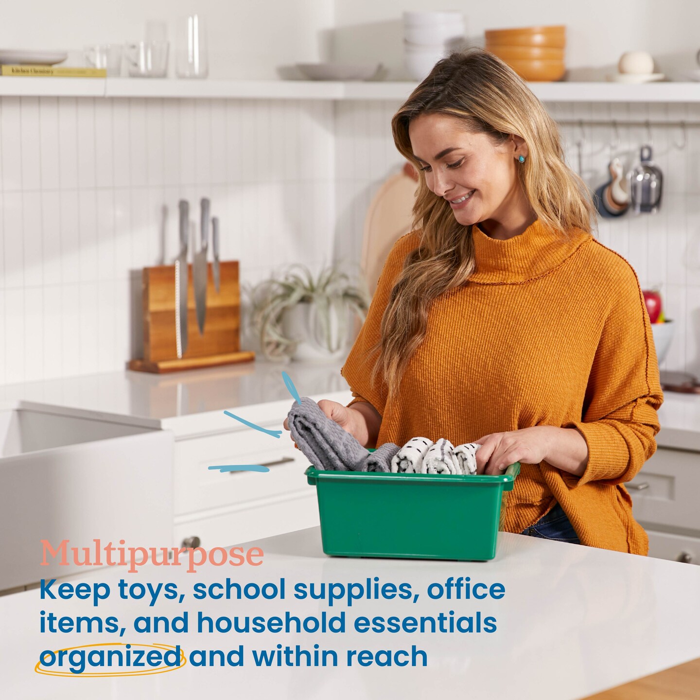 Scoop Front Storage Bins, Multipurpose Organization, 15-Pack