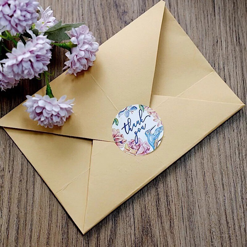 500 Assorted 1.5&#x22; Round Self Adhesive Thank You Stickers