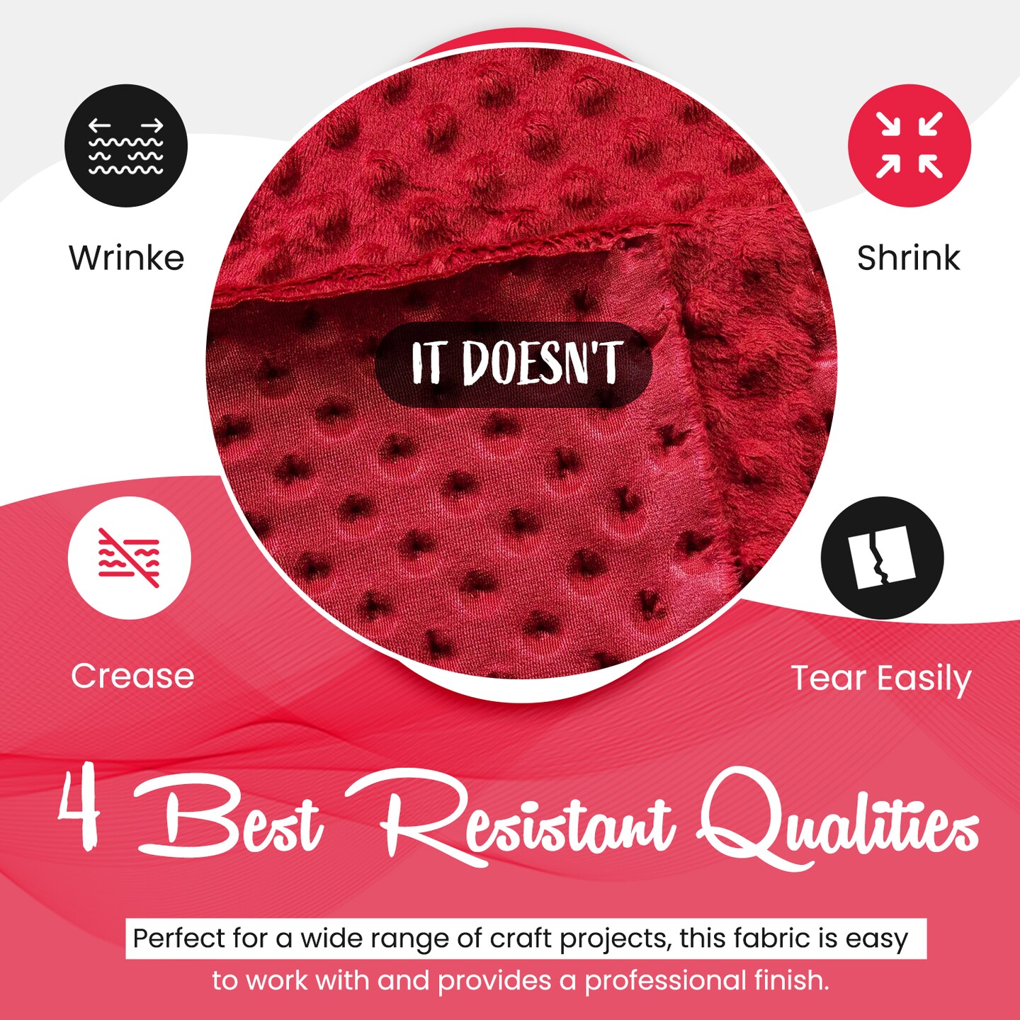 FabricLA Minky Fabric by The Yard | Oeko-TEX Certified Plush Fabric | Soft Minky Dimple Dot Cuddle Fabric | 60" inches Wide | Baby Blanket, Apparel, Throws