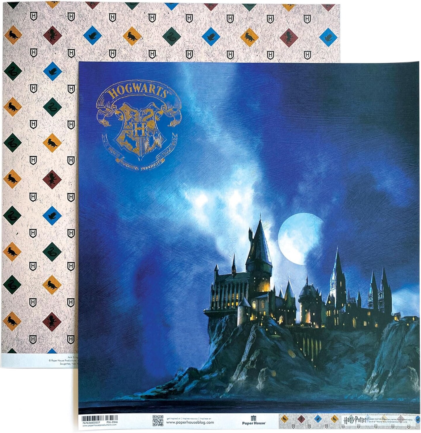 Harry Potter 12&#x22; x 12&#x22; 12-Sheet Decorative Double Sided Paper Pack for Scrapbooking and Crafts - Hogwarts Houses