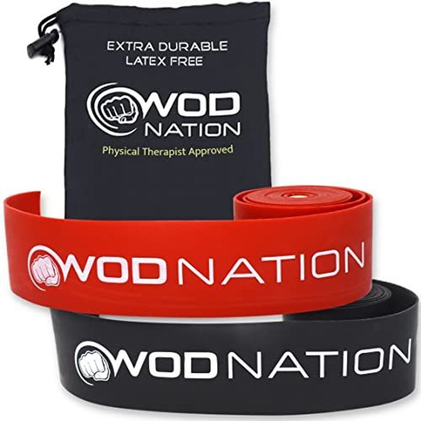 Muscle Floss Bands Recovery Band for Tack and Flossing Sore Muscles and Increasing Mobility : Stretch Band Includes Carrying Case (1 Black Heavy &#x26; 1 Red Medium)