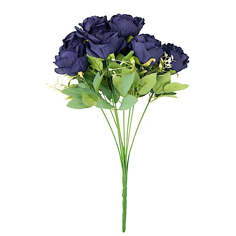 2 Bushes 18&#x22; Artificial Faux Silk Rose Flowers
