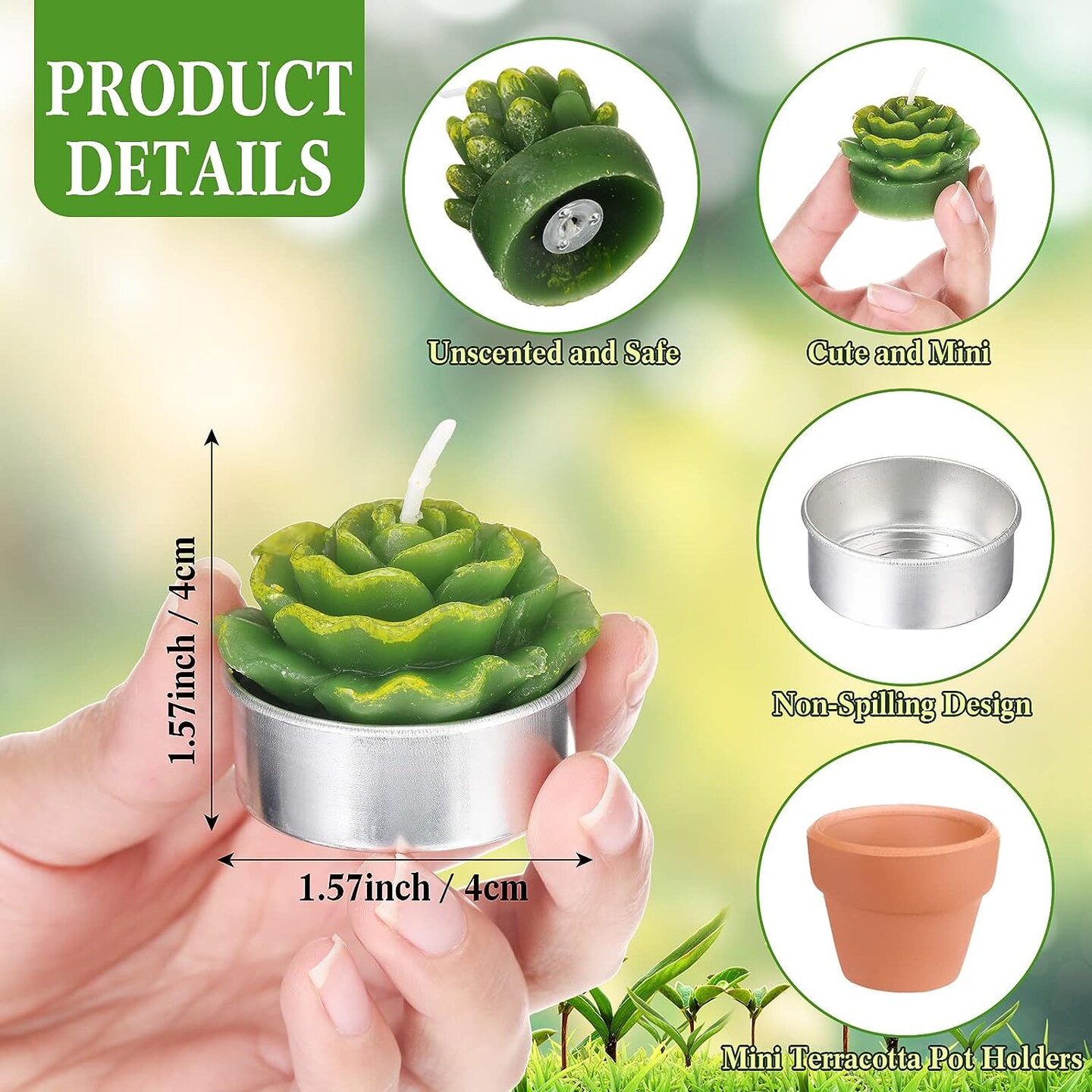36-Pieces Succulent Tealight Candles