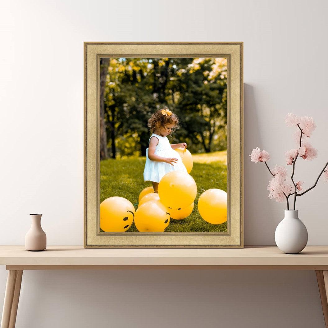 Gold Picture Frame Modern Contemporary with Copper line - Framing