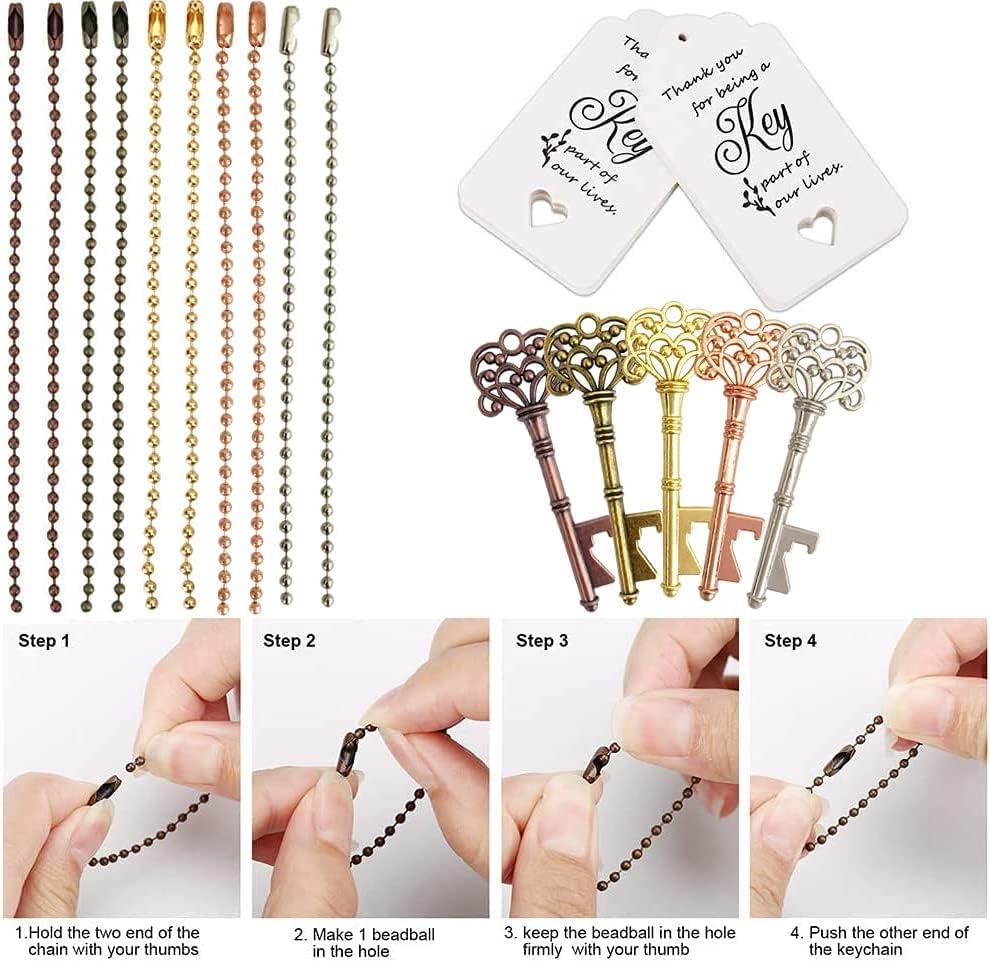 100-Pieces Vintage Skeleton Key Bottle Openers