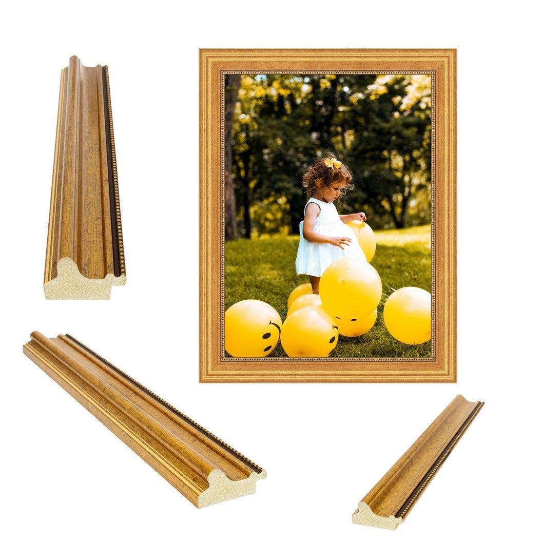 Traditional Ornate Scoop Gold Picture Frame with inner Beading