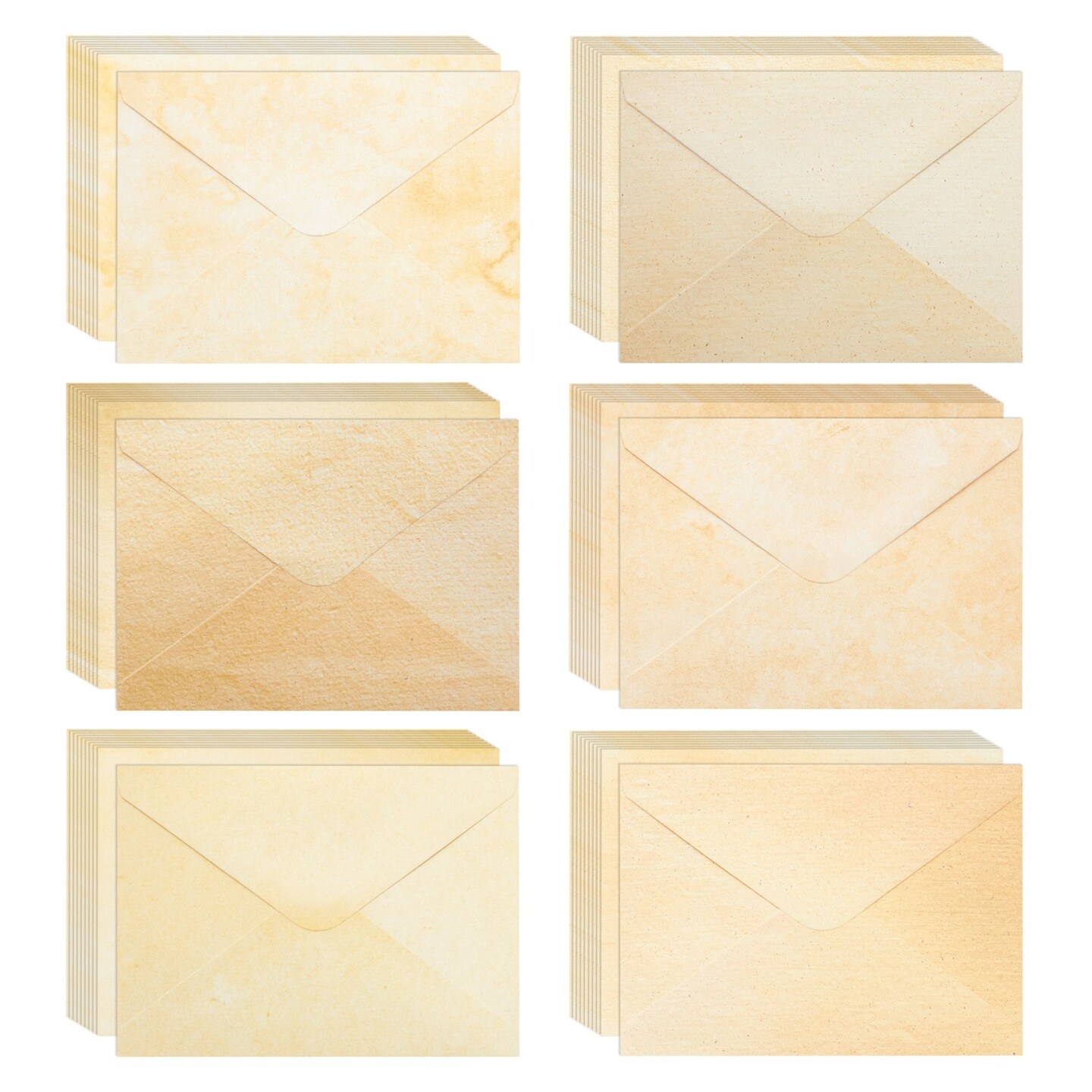 60 Blank Notecards and 60 Antique Envelopes for Invitations, Greeting Cards  (5 x 7 In)