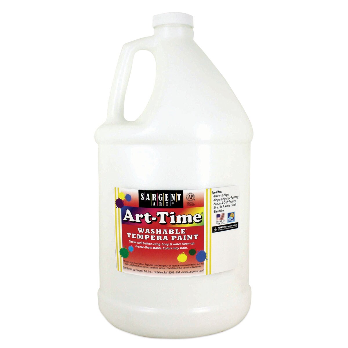 School Smart Tempera Paint, White, Gallon