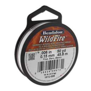 Beadalon Wildfire Beading Thread, Frost, .006 Inches, 50 Yard Spool, Size: 0.15 mm, White