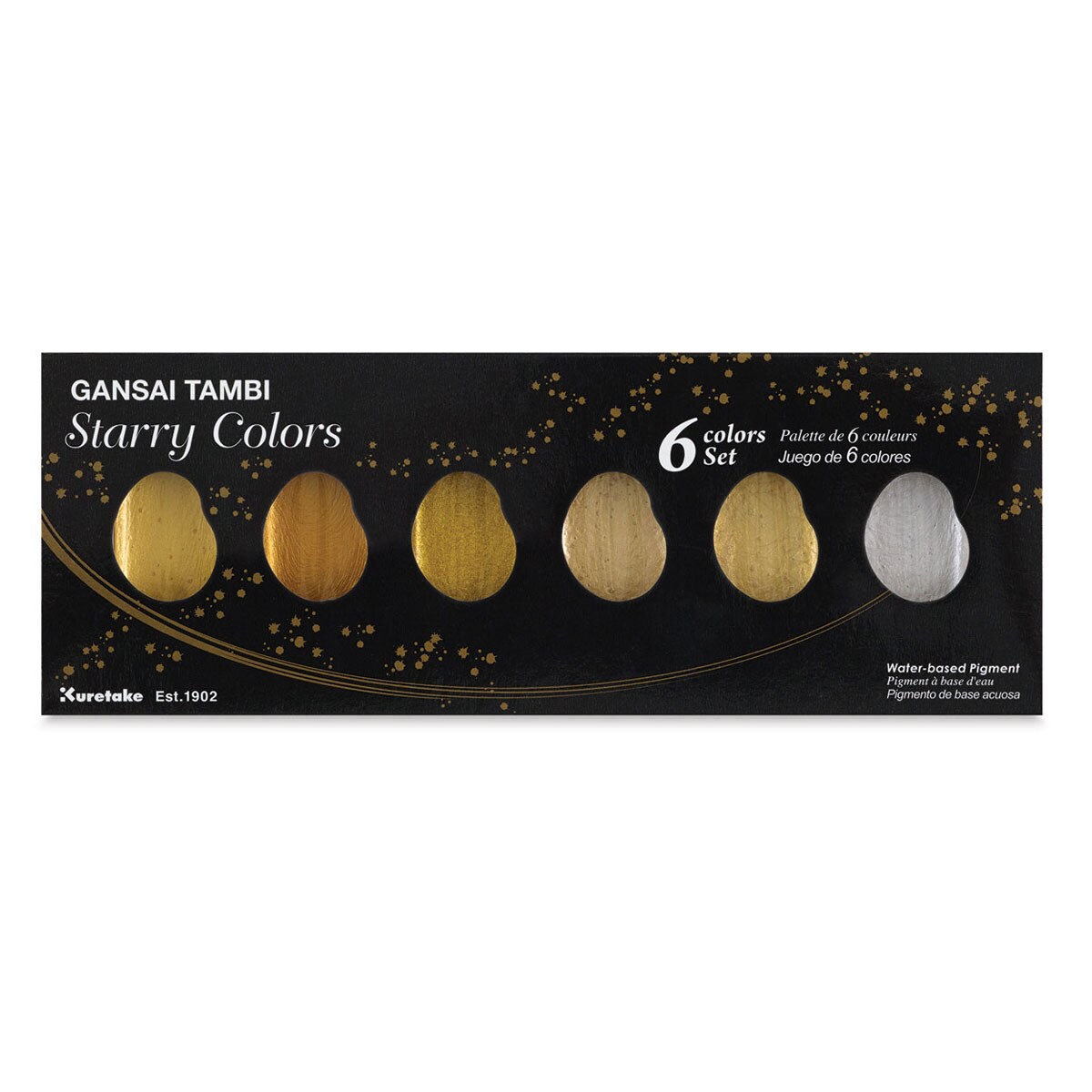 Kuretake Gansai Tambi Watercolor Paint Pan - Set of 6, Starry Colors