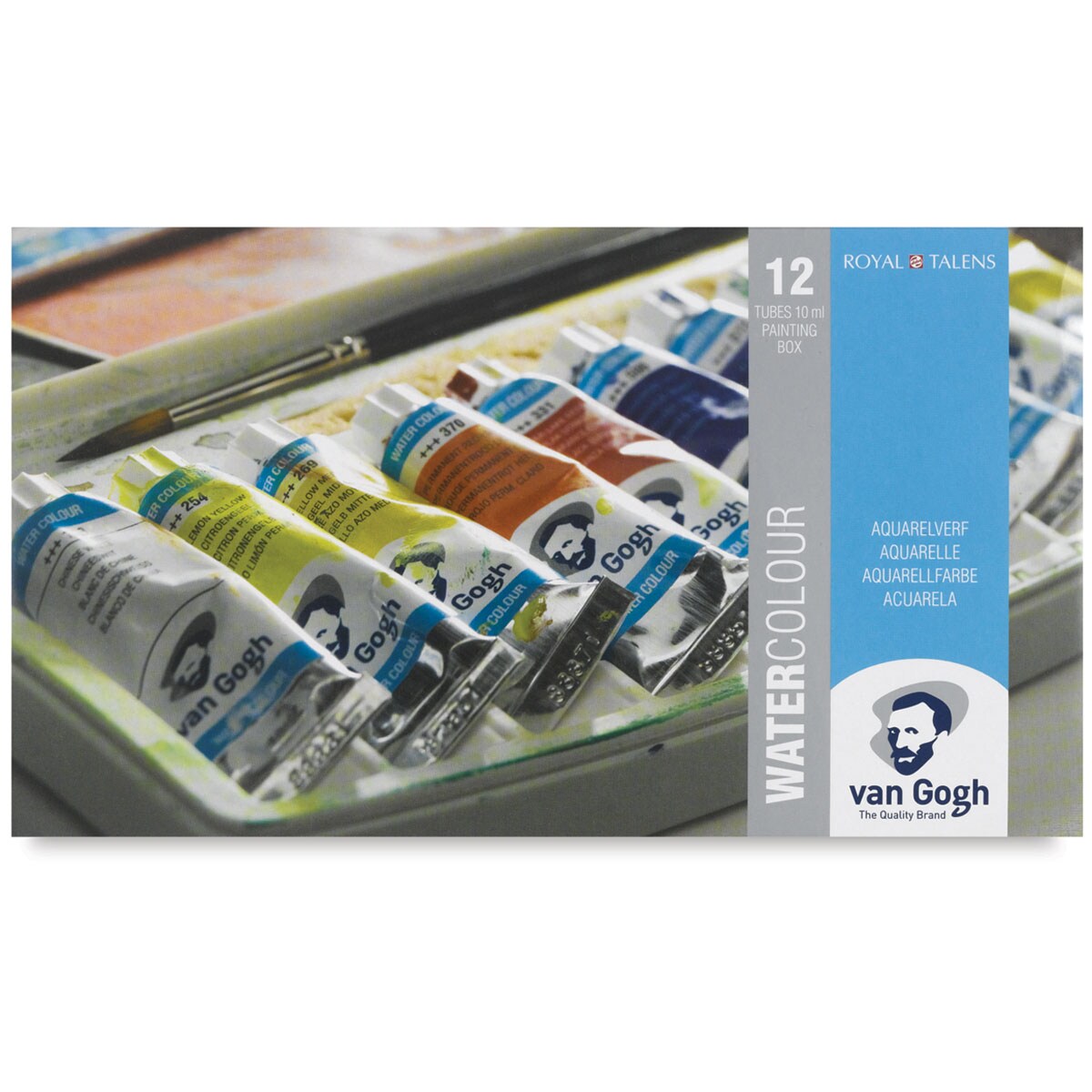 Van Gogh Watercolors Set - Set of 12, Assorted Colors, 10 ml tubes
