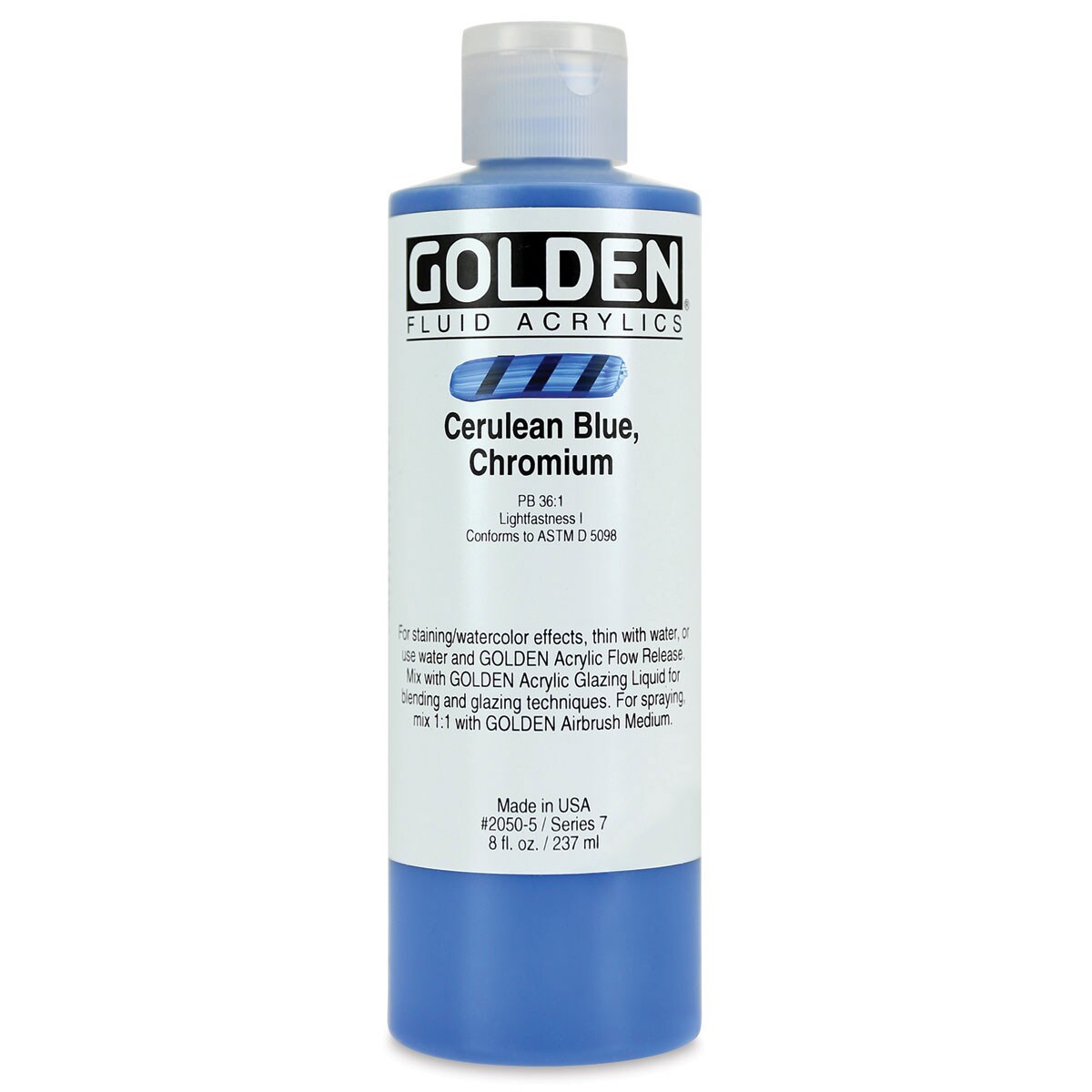 Golden Fluid Acrylics - Cerulean Blue Chromium, 8 oz bottle