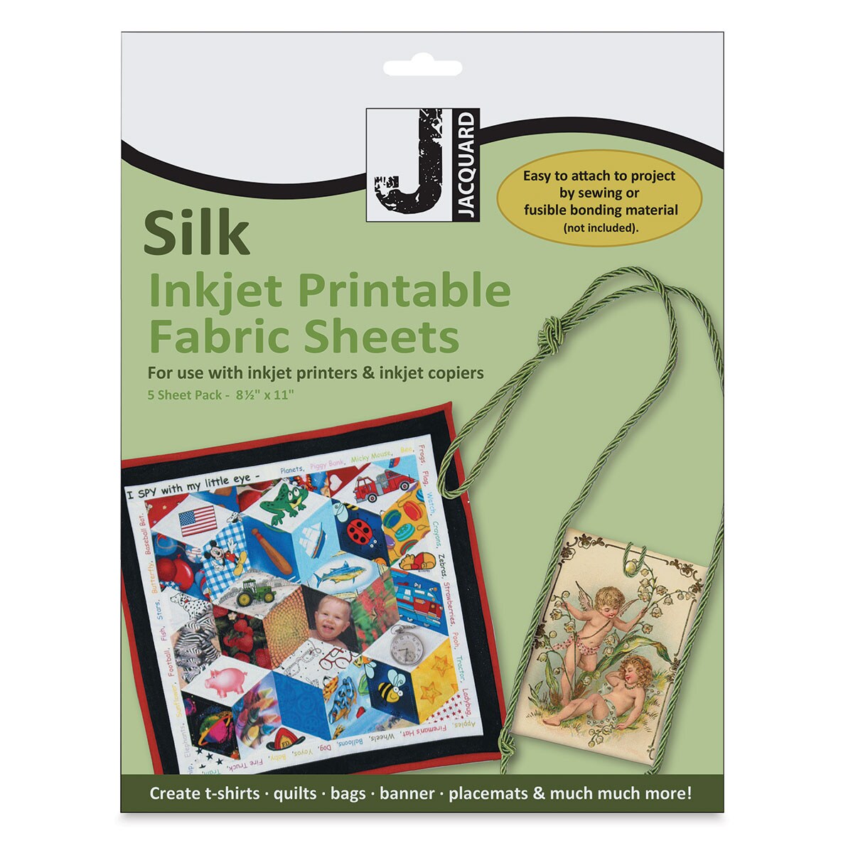 Jacquard Inkjet Fabric - 8-1/2&#x22; x 11&#x22;, Silk, Pkg of 5
