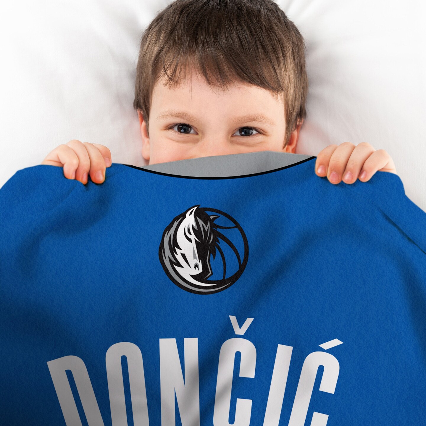 Sleep Squad Dallas Mavericks Luka Doncic 60” x 80” Raschel Plush Jersey Basketball Blanket