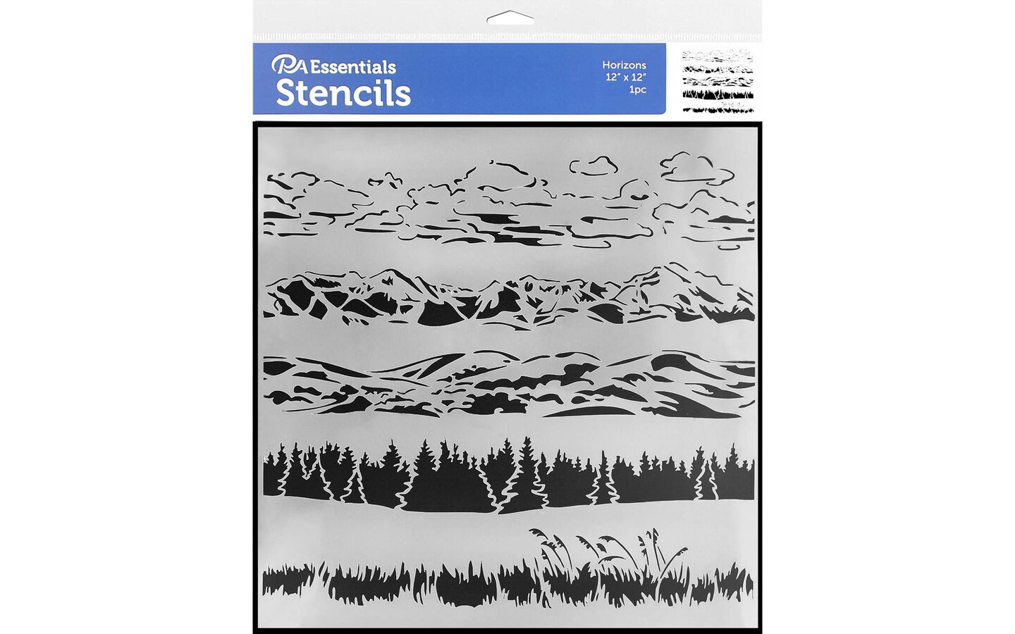 PA Essentials Stencil Horizons for Painting on Wood, Canvas, Paper