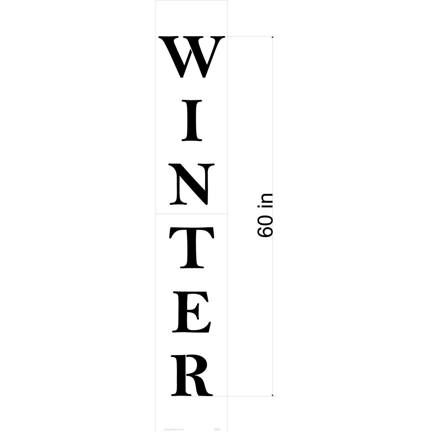 60-Inch Winter Tall Wall Stencil | 3806L by Designer Stencils | Word &#x26; Phrase Stencils | Reusable Art Craft Stencils for Painting on Walls, Canvas, Wood | Reusable Plastic Paint Stencil for Home Makeover | Easy to Use &#x26; Clean Art Stencil