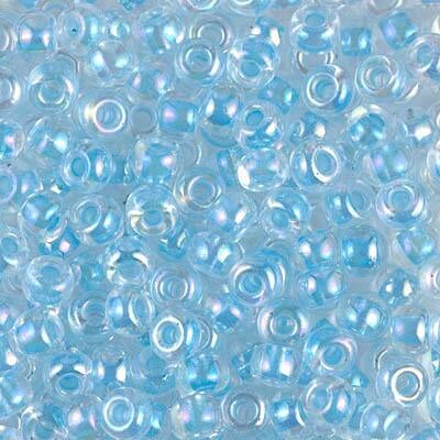 Miyuki 6 Round Seed Bead, 6-269, Glacier Blue Lined Crystal AB