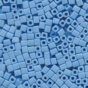 Miyuki 4mm Cube, SB-413F, Matte Opaque Turquoise Blue