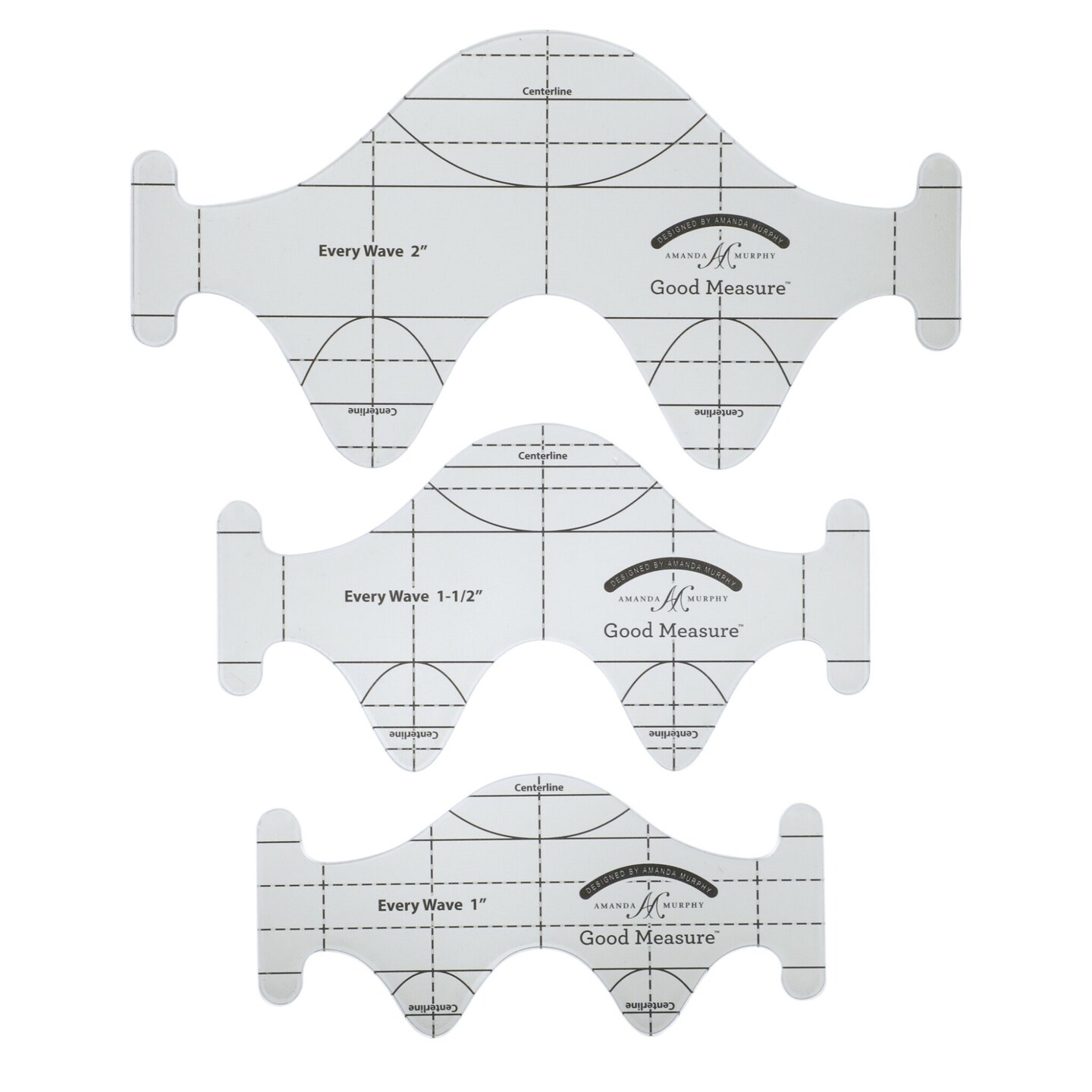 Good Measure Longarm Quilting Template by Amanda Murphy - Every Wave set of 3