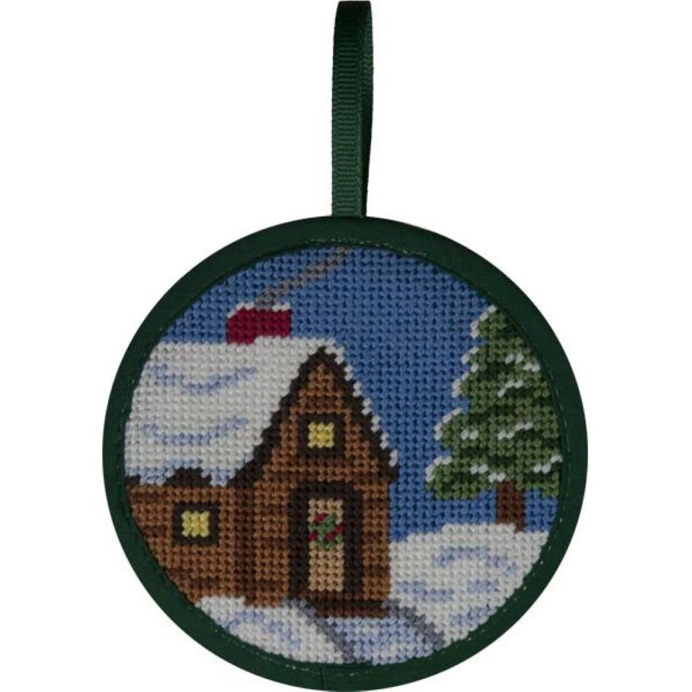 Alice Peterson Stitch-Ups Needlepoint Ornament Kit- Cabin in The Snow