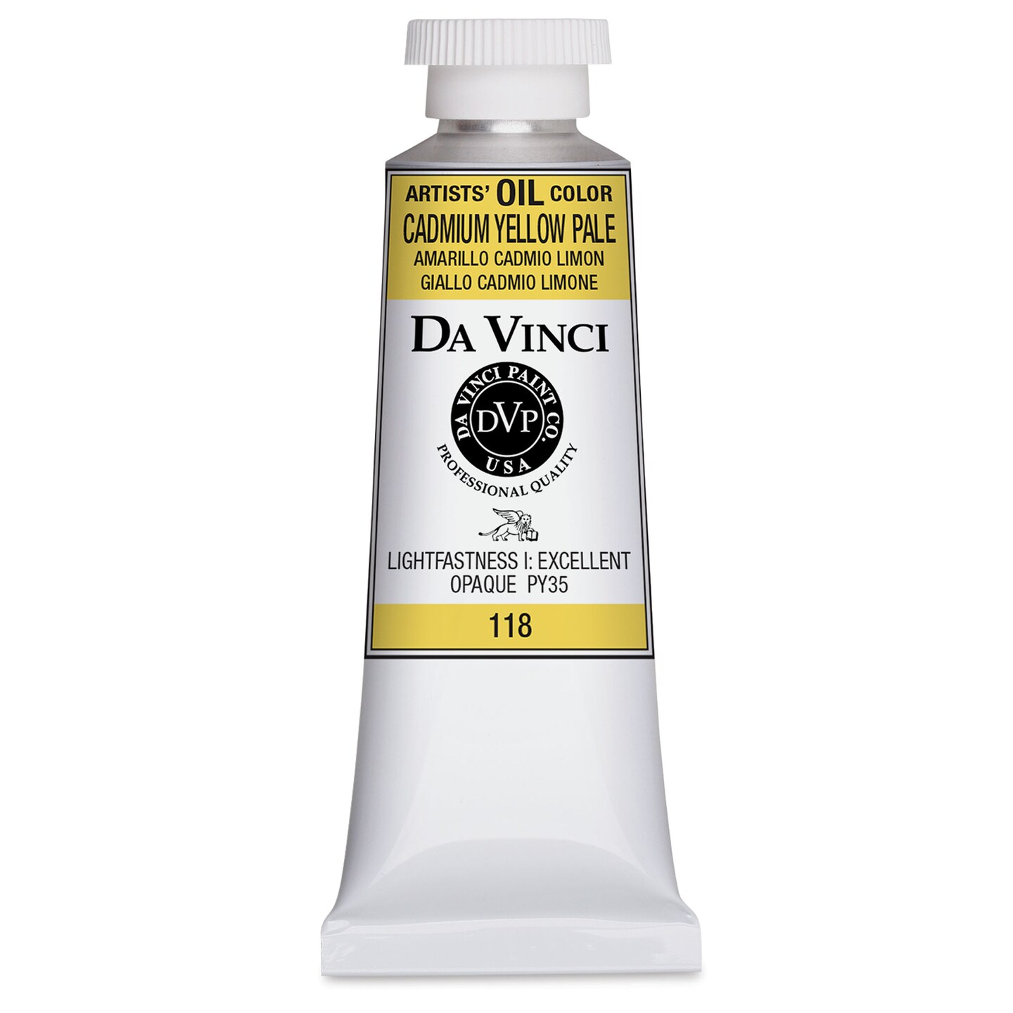 Da Vinci Artists&#x27; Oil Color - Cadmium Yellow Pale, 37 ml Tube