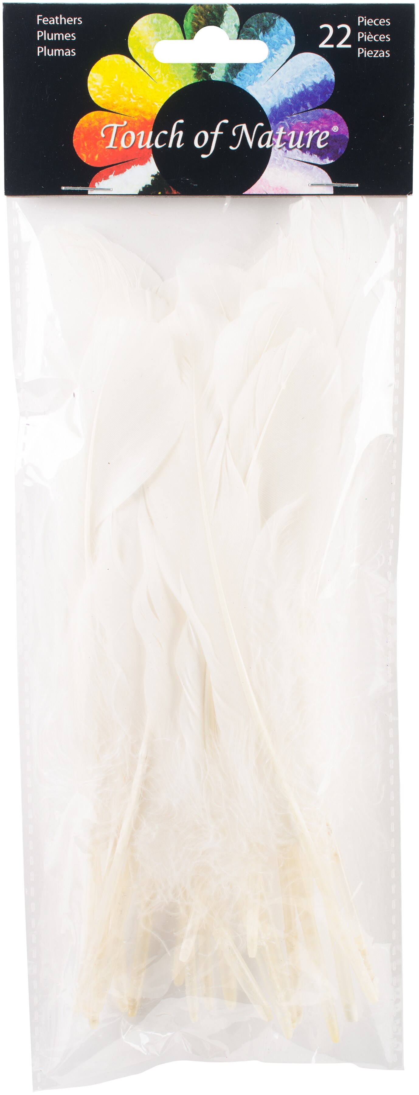 Touch Of Nature Goose Wing Rounds Feathers 22/Pkg-White