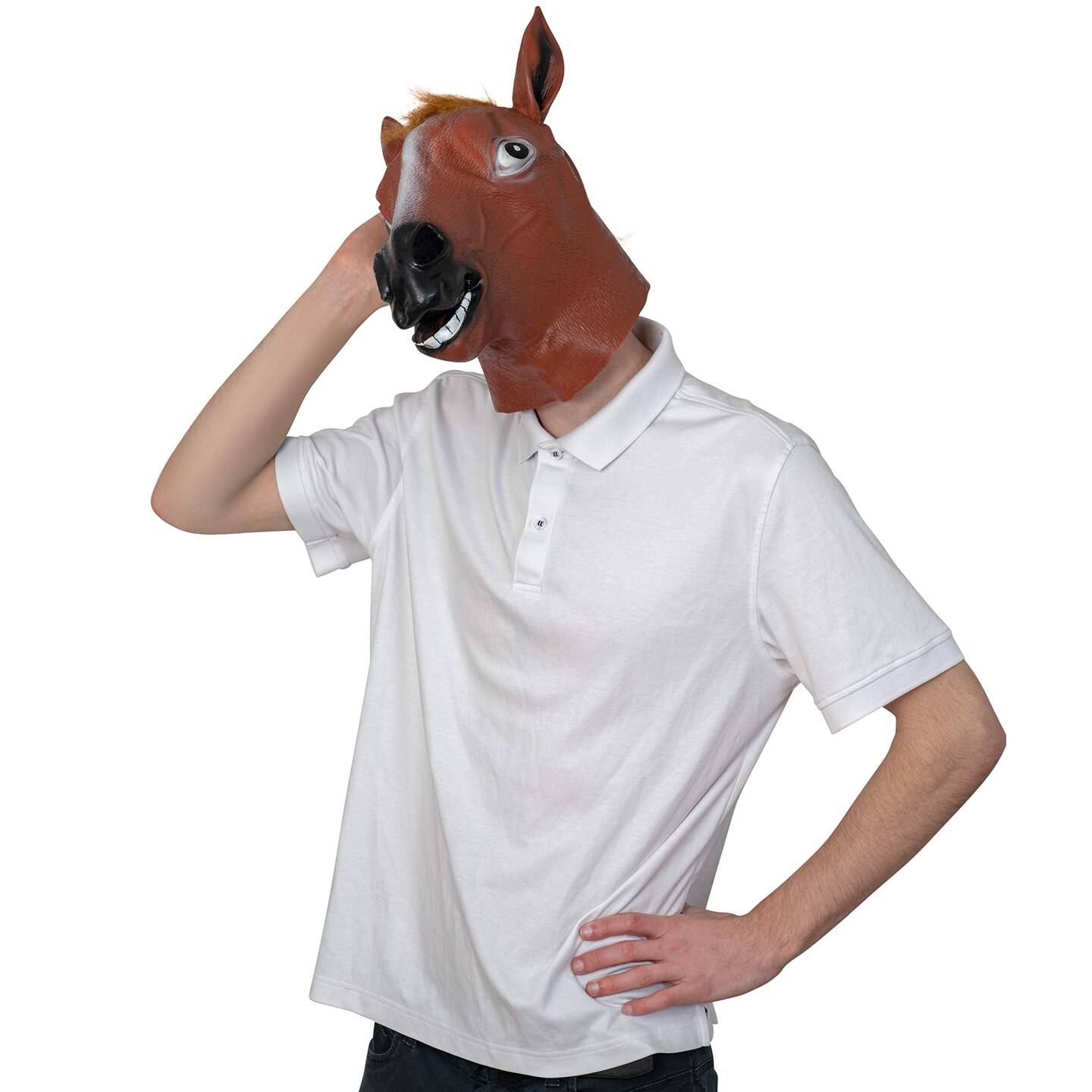 Horse Head Costume Mask - Realistic Brown Animal Head Horse Masks for Adults and Kids