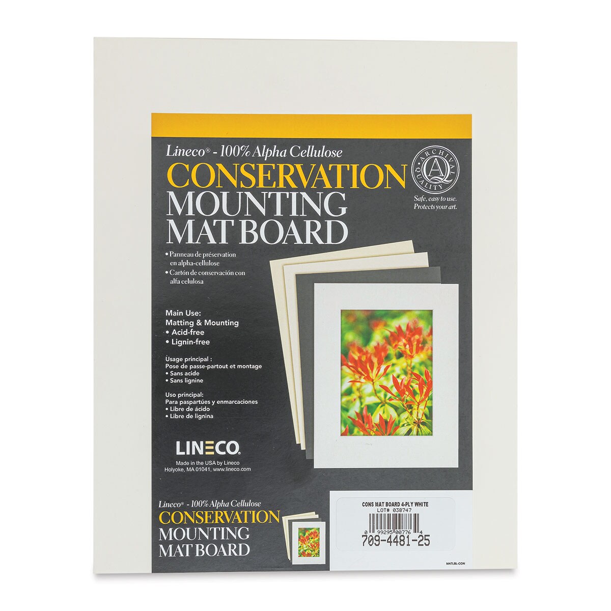 Lineco Conservation Matboard - White, 4 ply, Pkg of 25, 8&#x22; x 10&#x22;