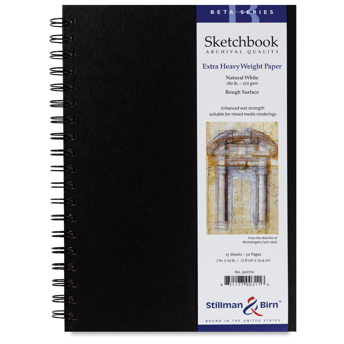 Stillman & Birn Beta Series Sketchbook - 10" x 7", Portrait, Wirebound, 25 Sheets