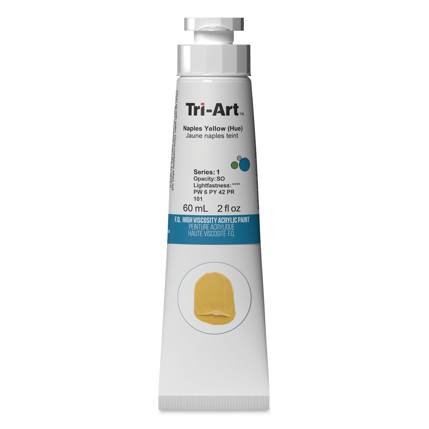 Tri-Art Finest Quality Artist Acrylics - Naples Yellow Hue, 60 ml tube