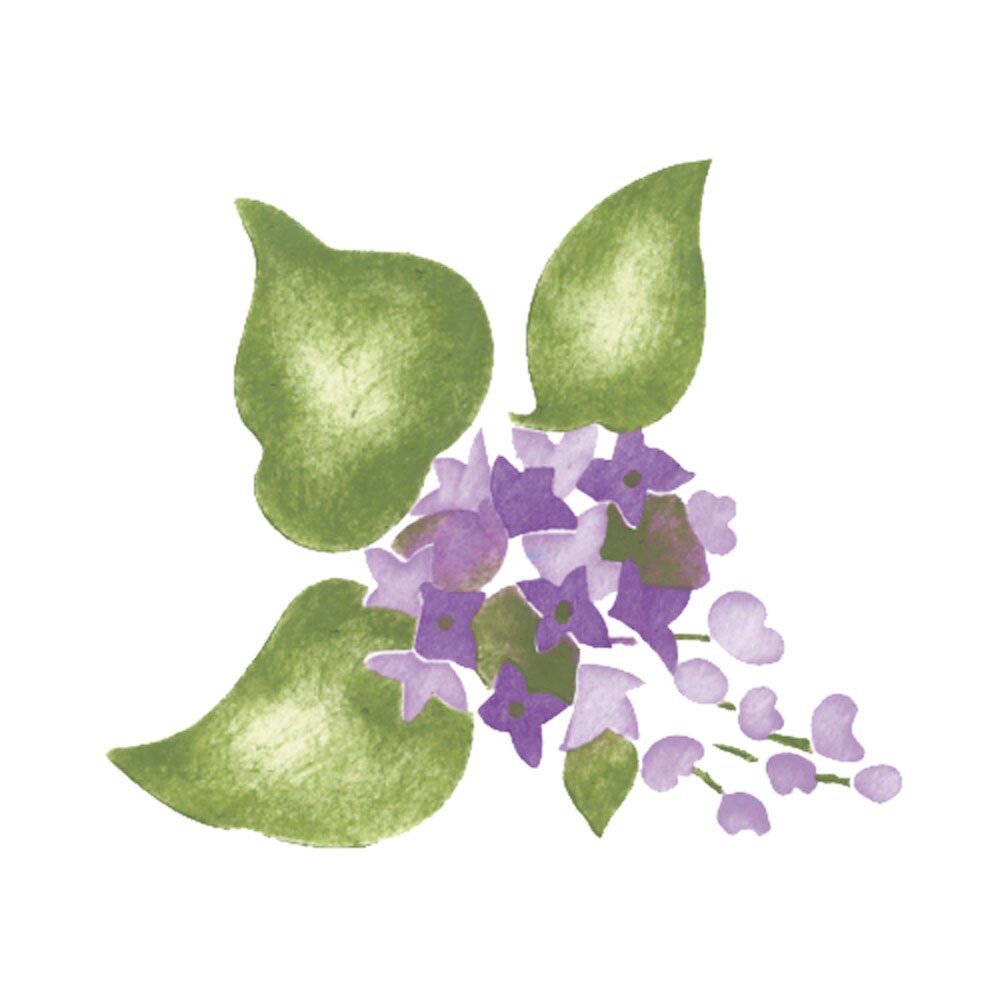 Small Lilac Flower Wall Stencil | 2958 by Designer Stencils | Reusable Art Craft Stencils for Painting on Walls, Canvas, Wood |
