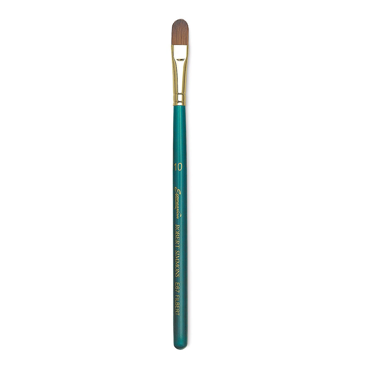 Robert Simmons Expression Brush - Filbert, Extra Short Handle, Size 10
