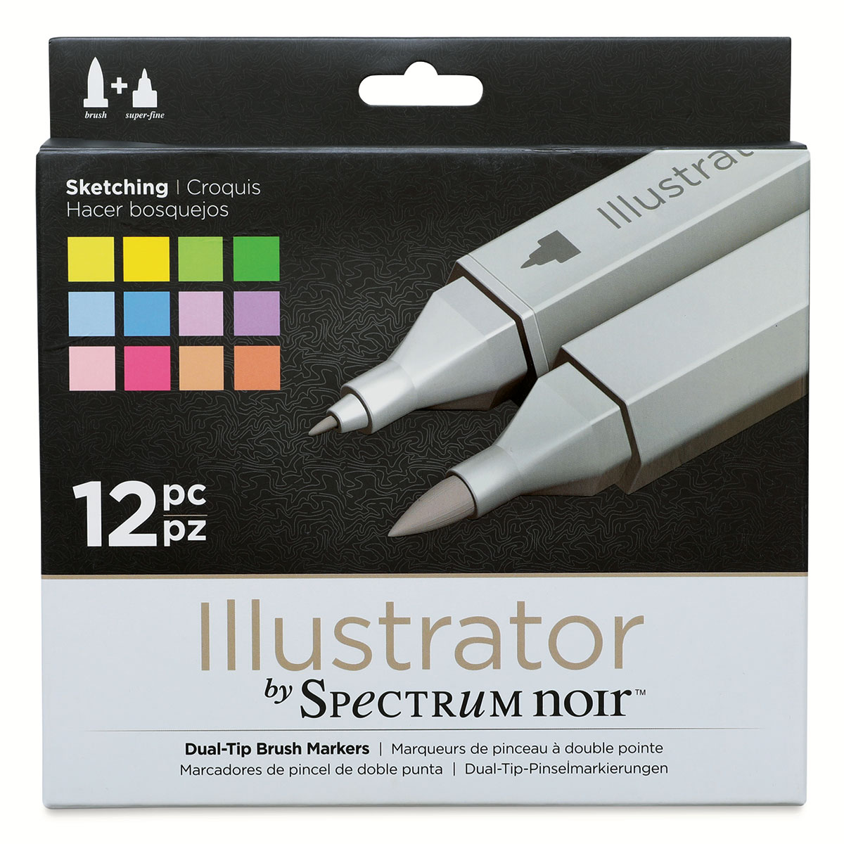 Spectrum Noir Illustrator Markers - Sketching Colors, Set of 12