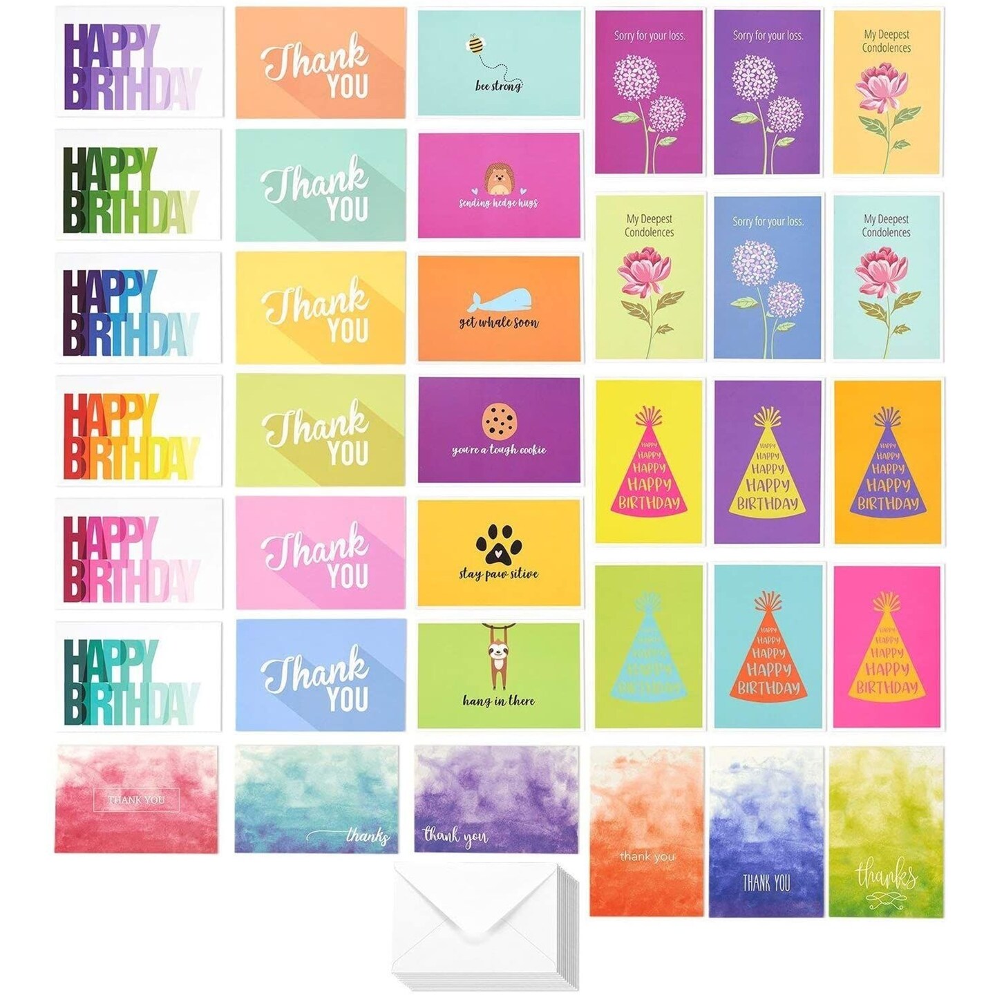 Greeting Card Assortment Set, Birthday, Sympathy, Thanks, Get Well (4 x 6 In, 36 Pack) Michaels