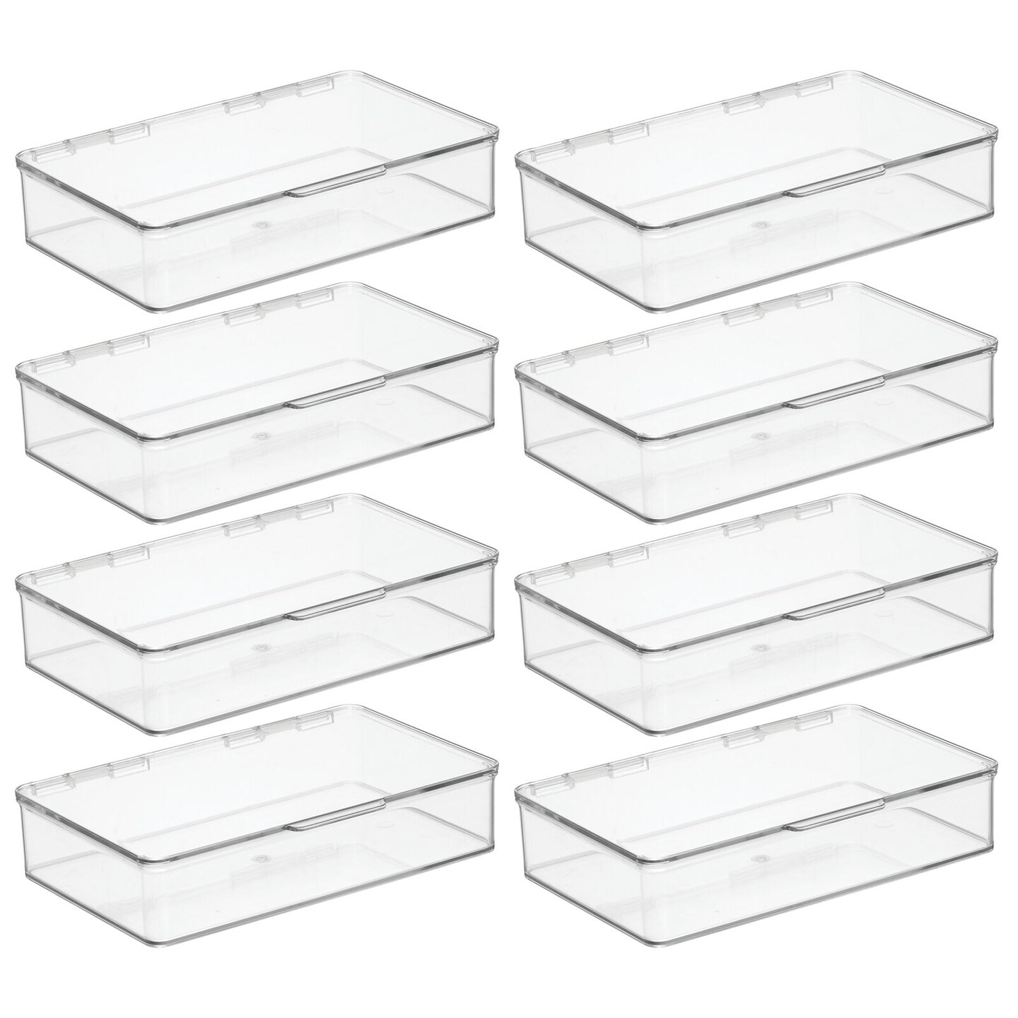 mDesign Plastic Stackable Storage Bin with Hinged Lid 8 Pack Michaels