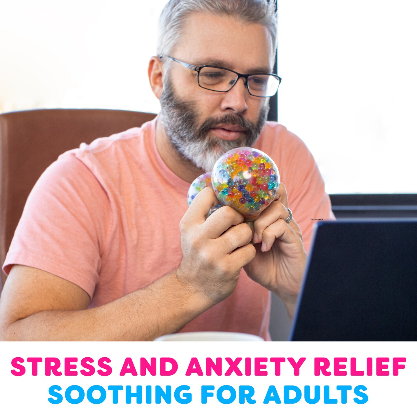 Power Your Fun Arggh Beaded Stress Ball for Adults and Kids