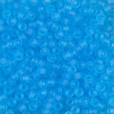 Miyuki 8 Round Seed Bead, 8-148F, Matte Transparent Aqua, 10 grams