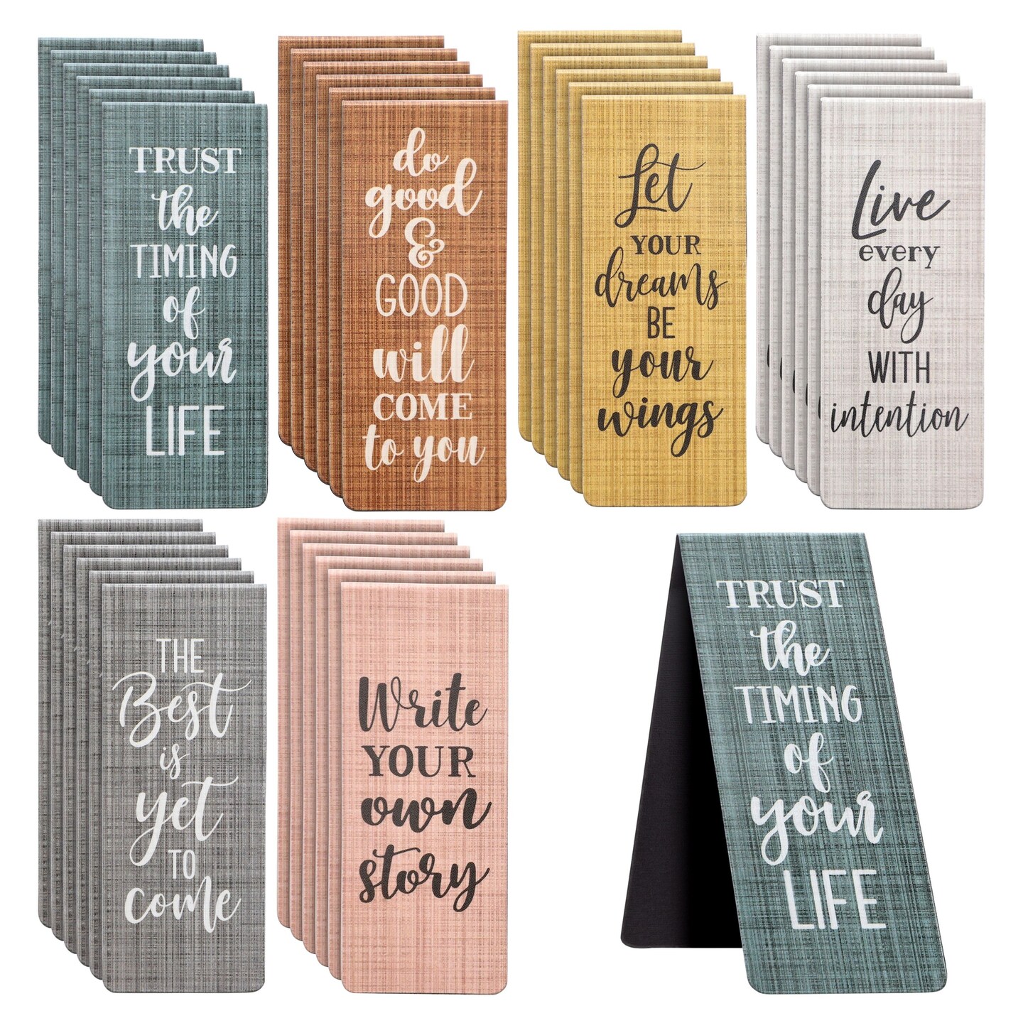 36 Pack Inspirational Magnetic Bookmarks for Women, Motivational Page Clips (6 Designs, 2.5 x 1 In)