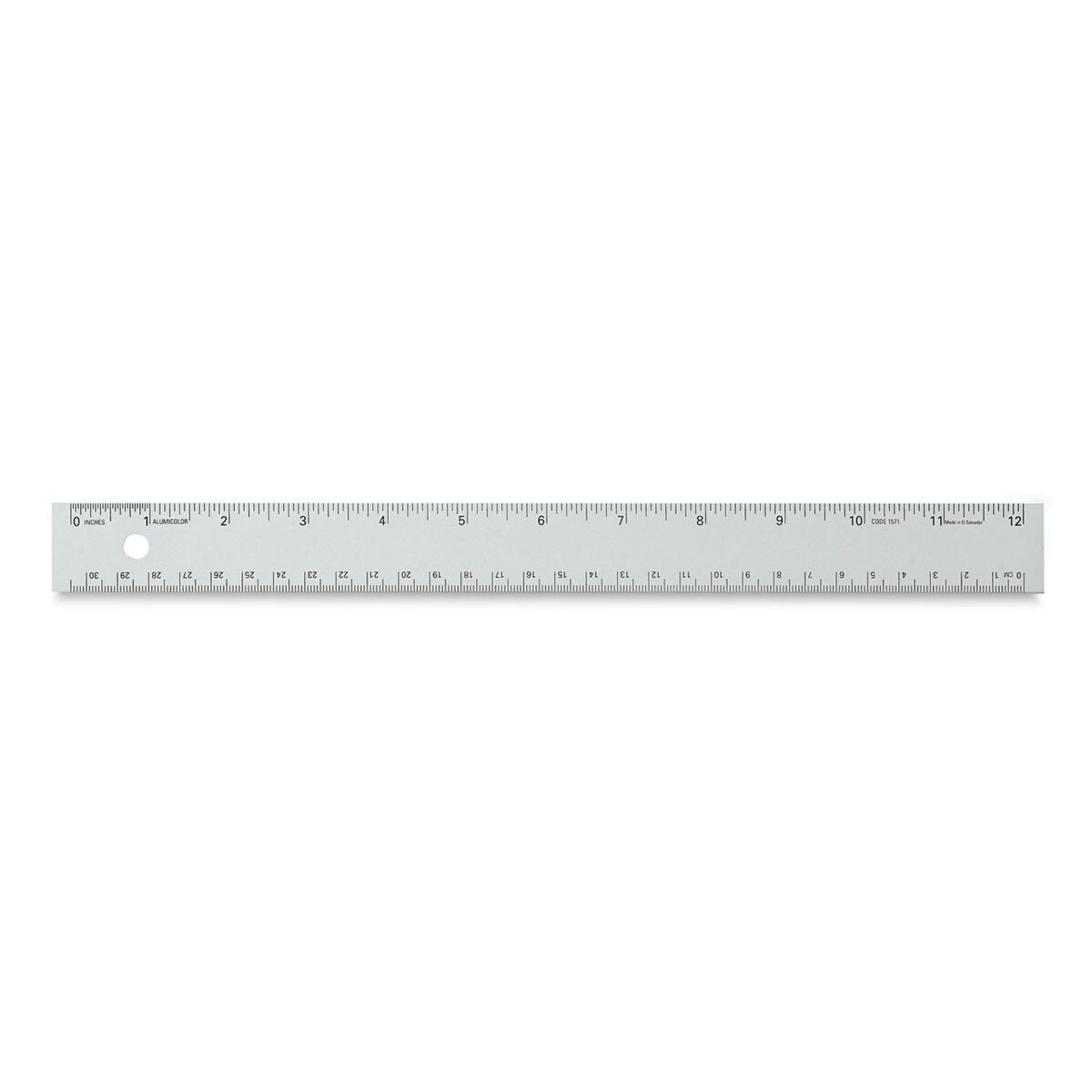 Alumicolor Non-Slip Straight Edge 12 Inch Silver Ruler