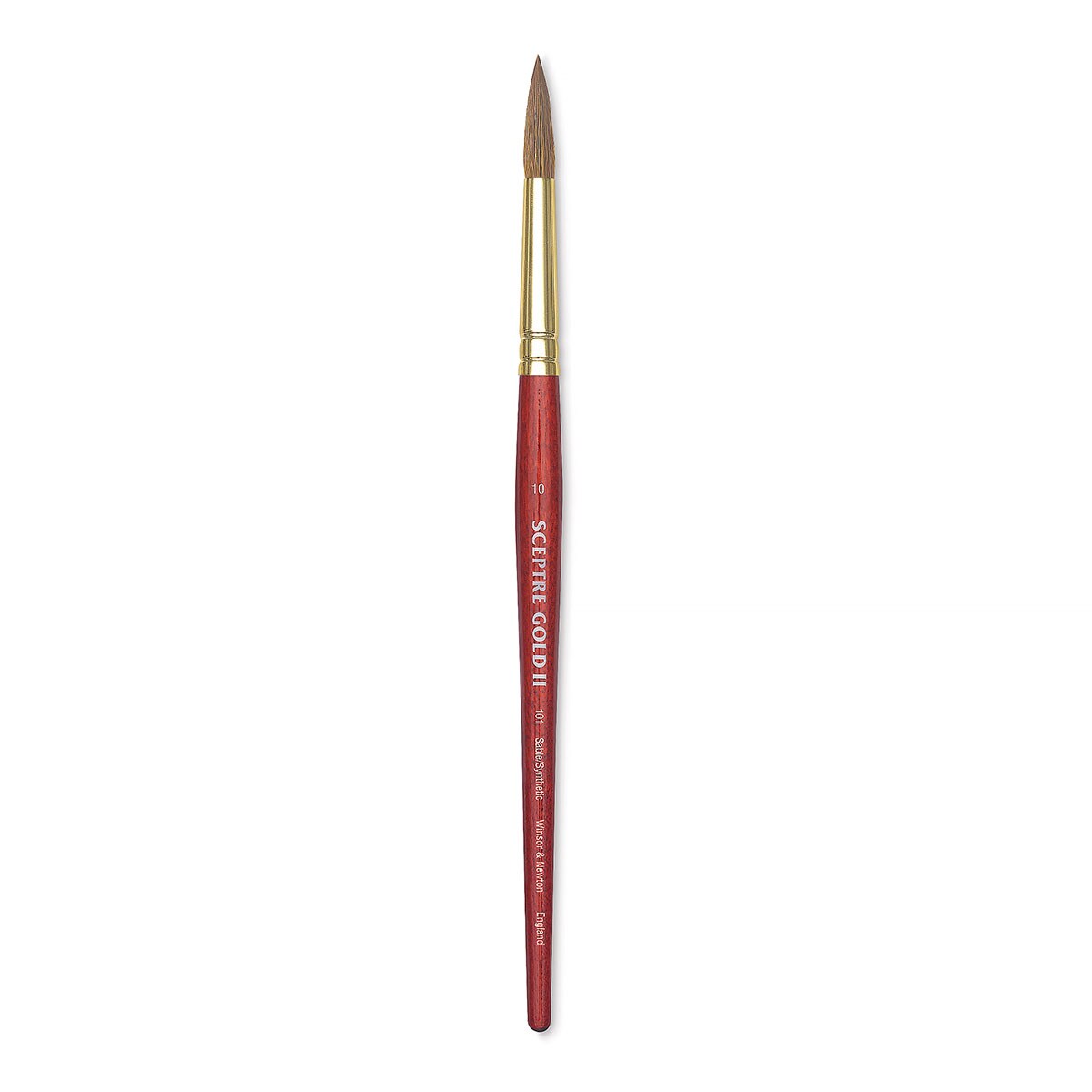 Winsor &#x26; Newton Sceptre Gold II Brush - Pointed Round, Short Handle, Size 10